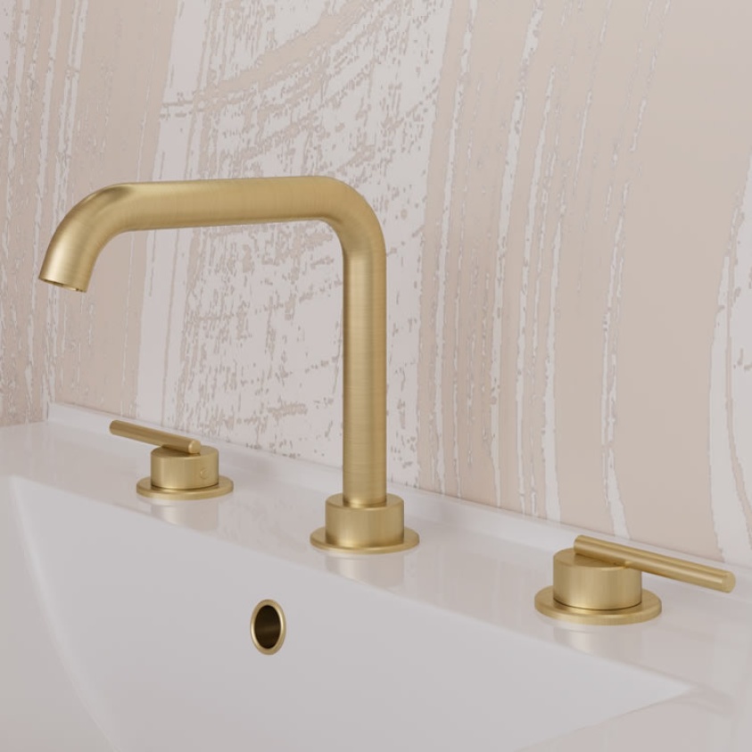 Crosswater 3ONE6 Lever Brushed Brass 3 Hole Basin Mixer